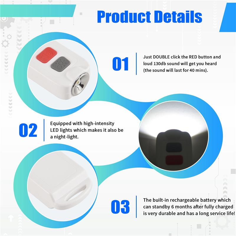 Personal Alarm Keychain - Osobisty alarm, alarm bezpieczeństwa dla kobiet